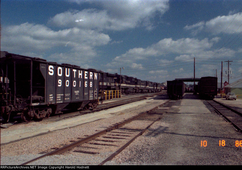 A view of the locos leaving the fuel rack area